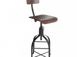 rustic drafting chair 3D 모델
