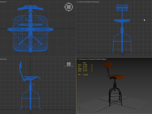 rustic drafting chair 3Dモデル