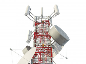 radio mast - antenna communication tower 3D Model