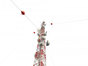 radio mast - antenna communication tower 3D Model
