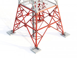 radio mast - antenna communication tower 3D Model