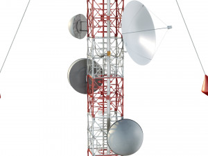 radio mast - antenna communication tower 3D Model