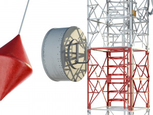 radio mast - antenna communication tower 3D Model