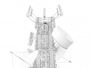 radio mast - antenna communication tower 3D Model