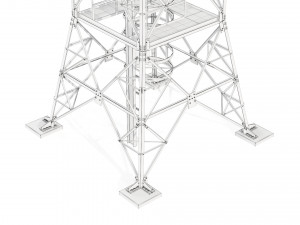 radio mast - antenna communication tower 3D Model