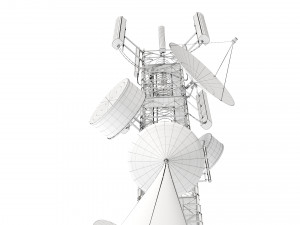 radio mast - antenna communication tower 3D Model