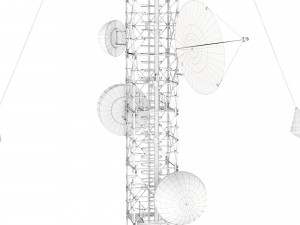 radio mast - antenna communication tower 3D Model