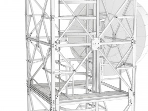 radio mast - antenna communication tower 3D Model
