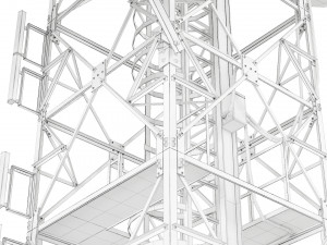 radio mast - antenna communication tower 3D Model
