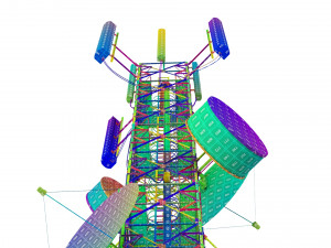 radio mast - antenna communication tower 3D Model
