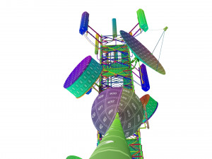 radio mast - antenna communication tower 3D Model