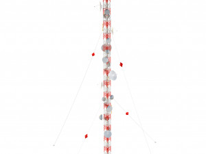 radio mast - antenna communication tower 3D Model