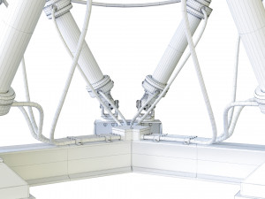 3d satelite dish on hexapod platform 3D-Modell