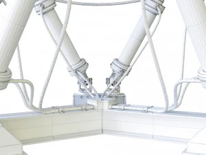 3d satelite dish on hexapod platform 3D Model