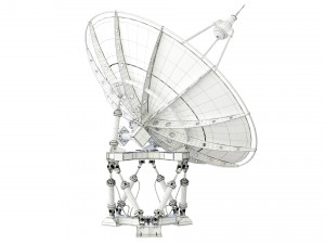3d satelite dish on hexapod platform 3D-Modell