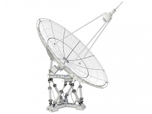 3d satelite dish on hexapod platform 3D-Modell