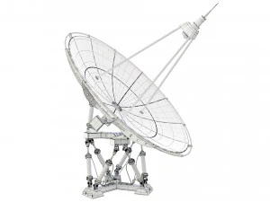 3d satelite dish on hexapod platform 3D Model
