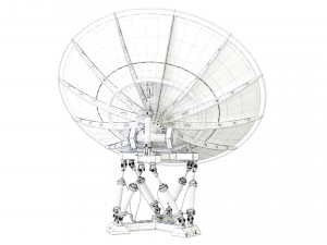 3d satelite dish on hexapod platform 3D-Modell