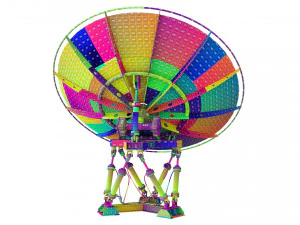 3d satelite dish on hexapod platform 3D Model