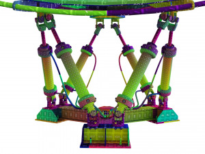 3d satelite dish on hexapod platform 3D-Modell