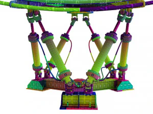 3d satelite dish on hexapod platform 3D Model