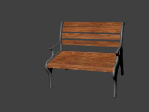 간단한 벤치 3D 모델