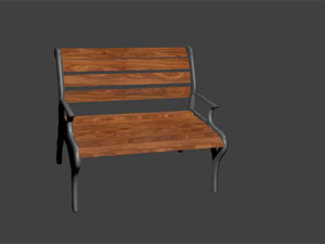 간단한 벤치 3D 모델