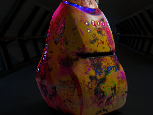3D NYPD K5 Robot Cop Vandalized - clean texture included 3D 模型