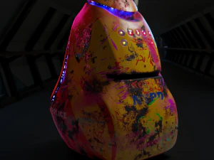 3D NYPD K5 Robot Cop Vandalized - clean texture included 3D Model