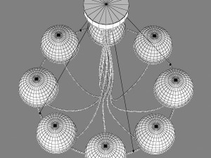 80328x globo lightstar pendant chandelier Model 3D