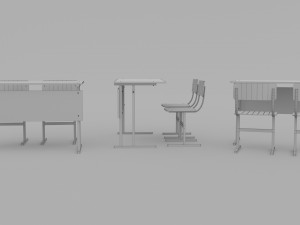 school desk Modelo 3D