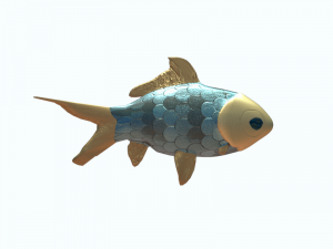metal non-realistic fish Modello 3D