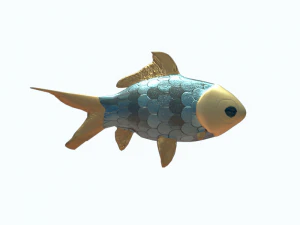 metal non-realistic fish 3D Model