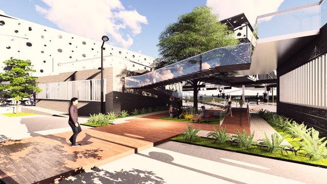 circular railway station Modèle 3D .c4d .max .obj .3ds .fbx .stl .blend 