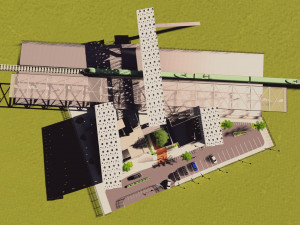 circular railway station Modèle 3D