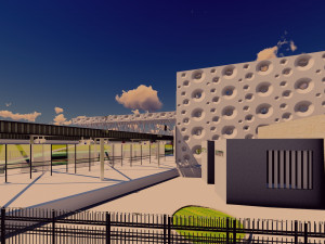 circular railway station Modèle 3D