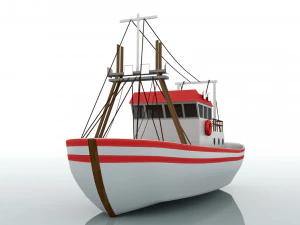 barco de pesca colorado Modelo 3D