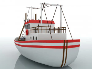 barco de pesca colorado Modelo 3D