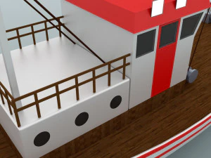 barco de pesca colorado Modelo 3D