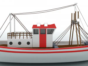 barco de pesca colorado Modelo 3D