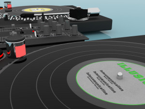 Turntable and mixer dj 3D Модель