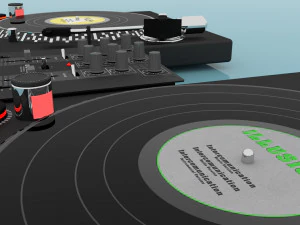 Turntable and mixer dj 3D Model