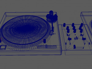 Turntable and mixer dj 3D Модель