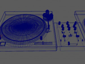 Turntable and mixer dj 3D Model