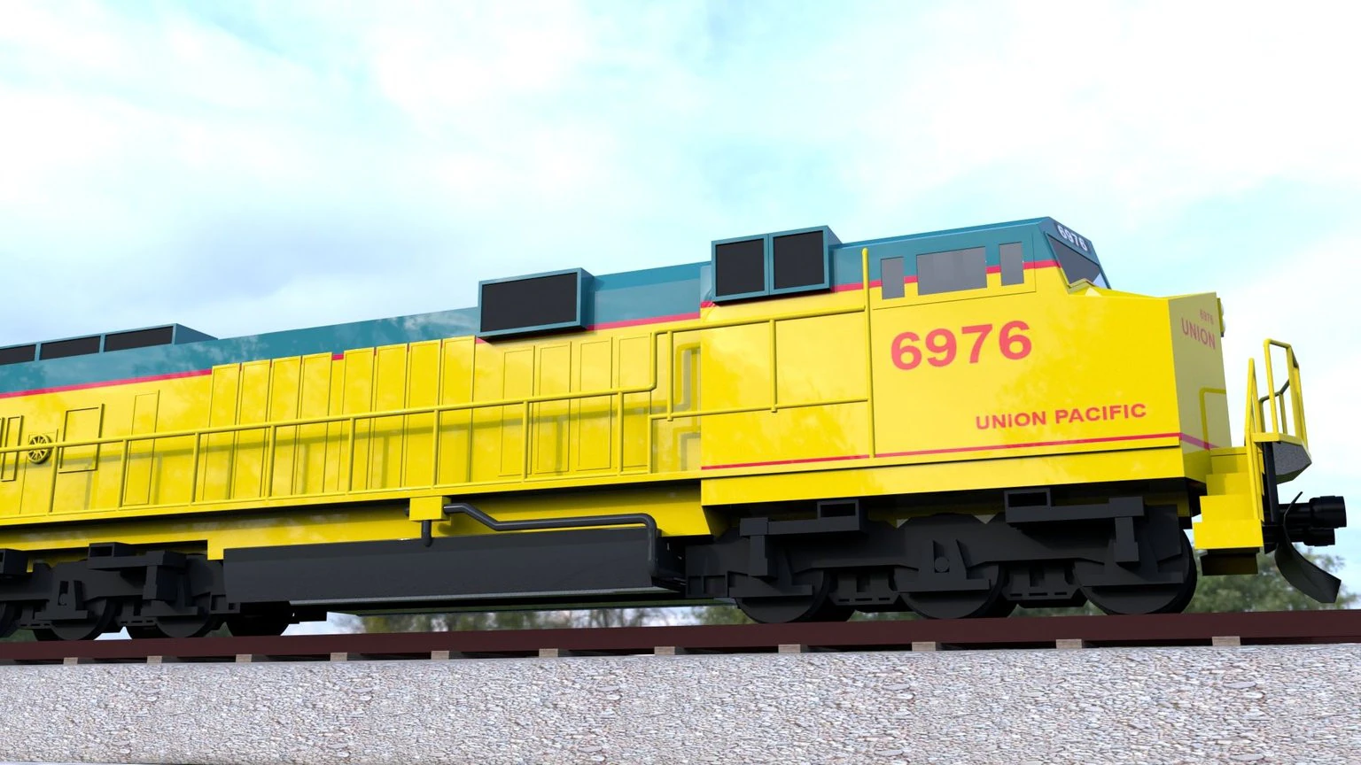 Centennials Locomotive 3D Model .c4d .max .obj .3ds .fbx .stl .blend 