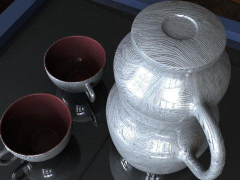 Jug with cups Modèle 3D