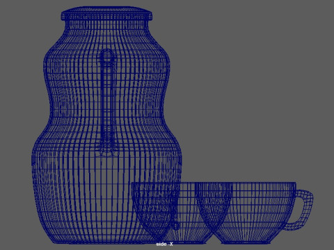 Jug with cups Modèle 3D