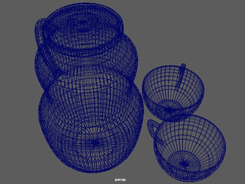 Jug with cups Modèle 3D