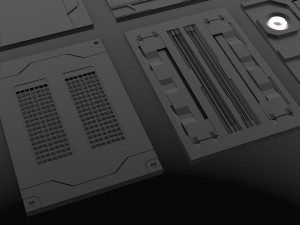 sci-fi panels kitbash set 3D Модель