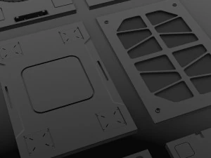 set kitbash panel fiksi ilmiah Model 3D